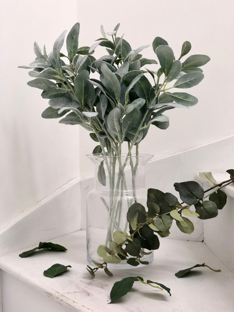 Faux Green Lambs Ears Leaf Stem