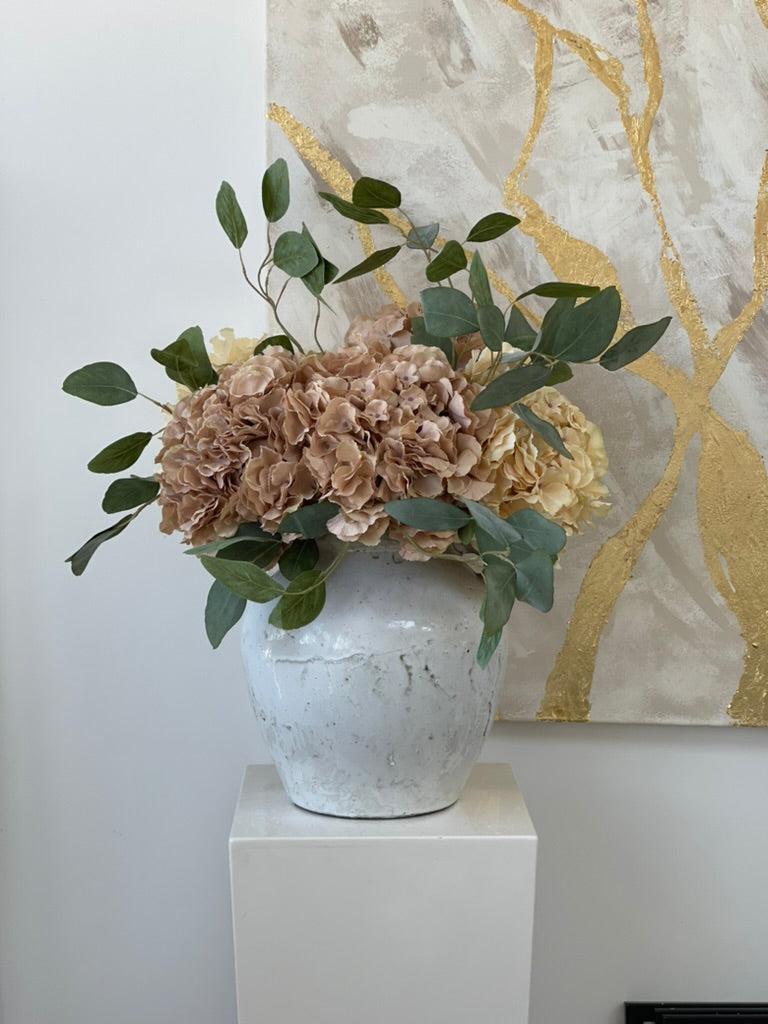 Signature Chocolate Coffee Brown Faux Hydrangea Stem