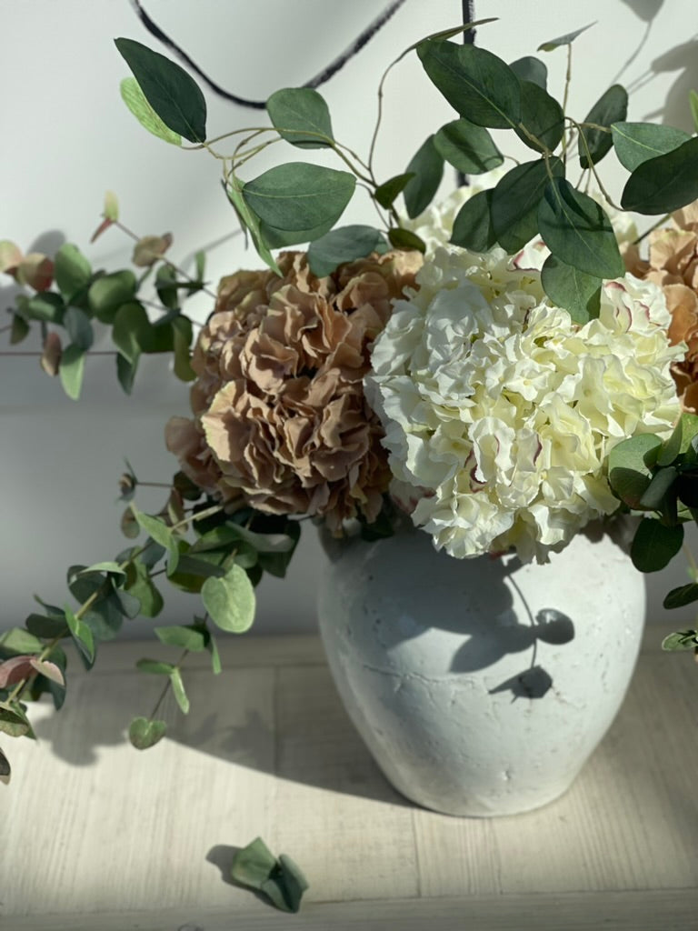 Signature Chocolate Coffee Brown Faux Hydrangea Stem