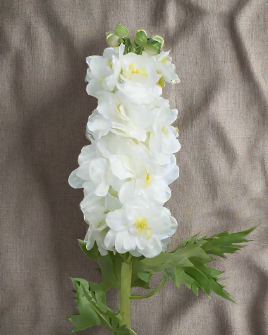 Faux White Double Delphiniums Stem