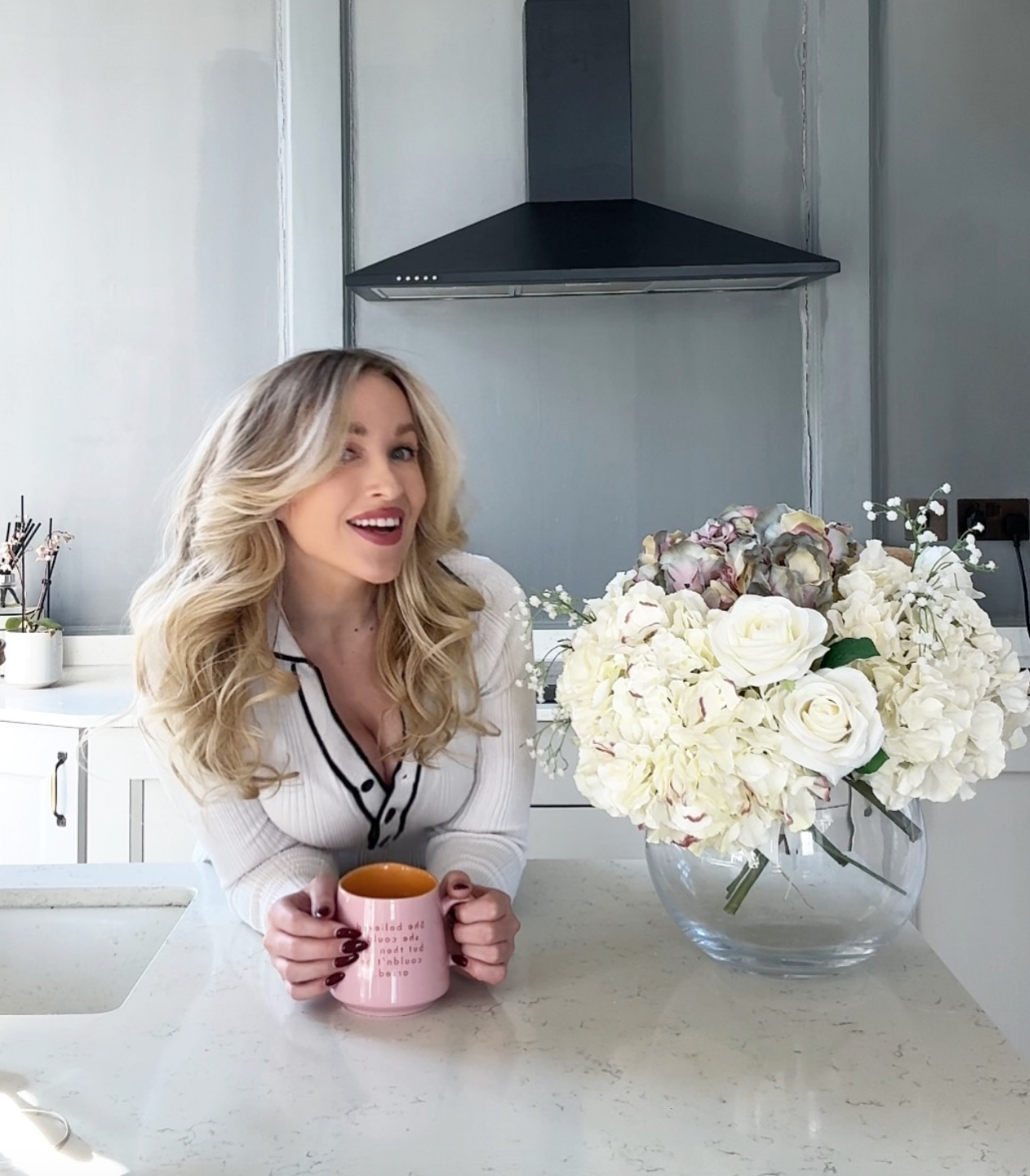 Signature Watercolour Purple Faux Hydrangea Medium Stem