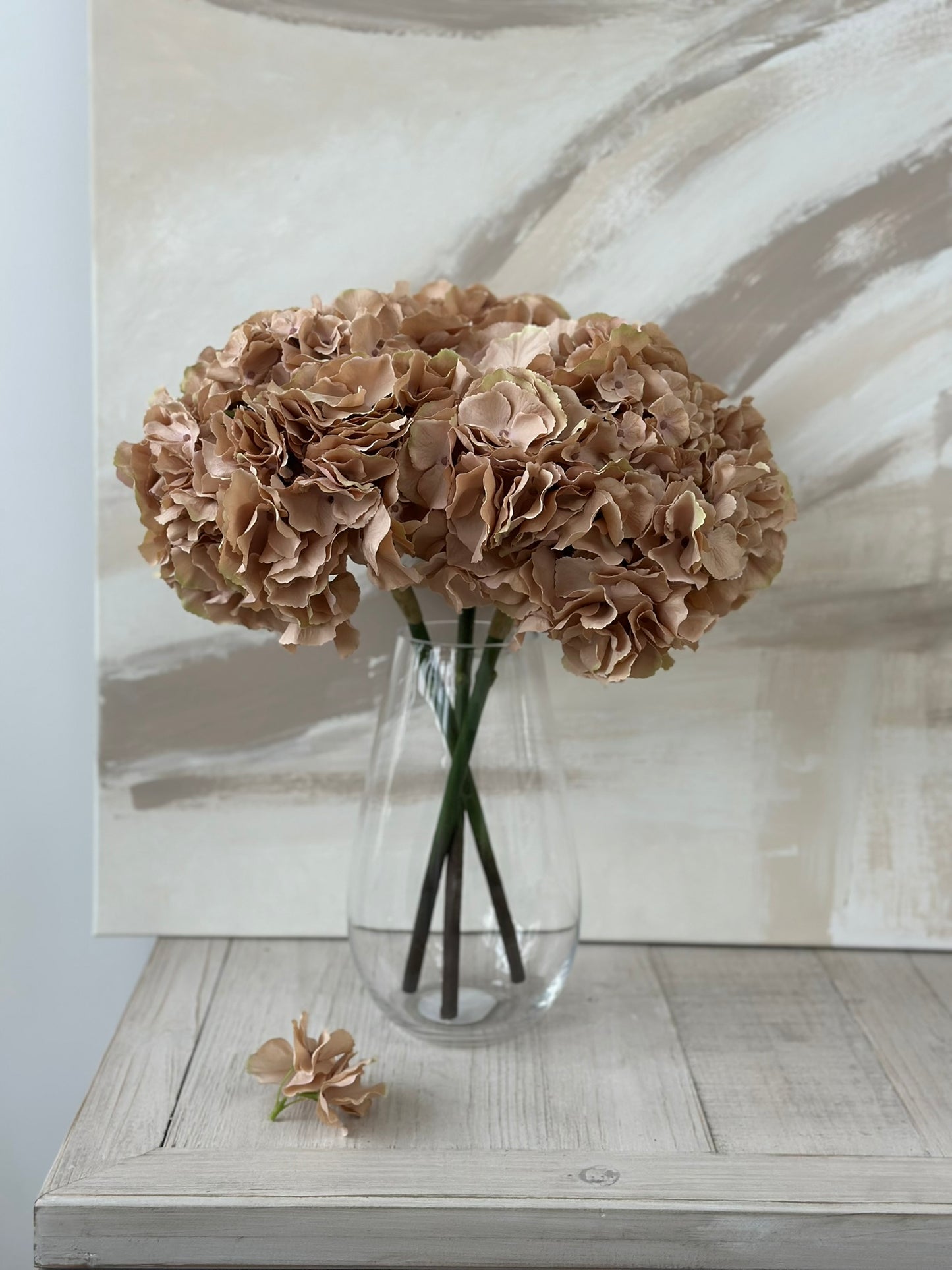 Signature Chocolate Coffee Brown Faux Hydrangea Stem
