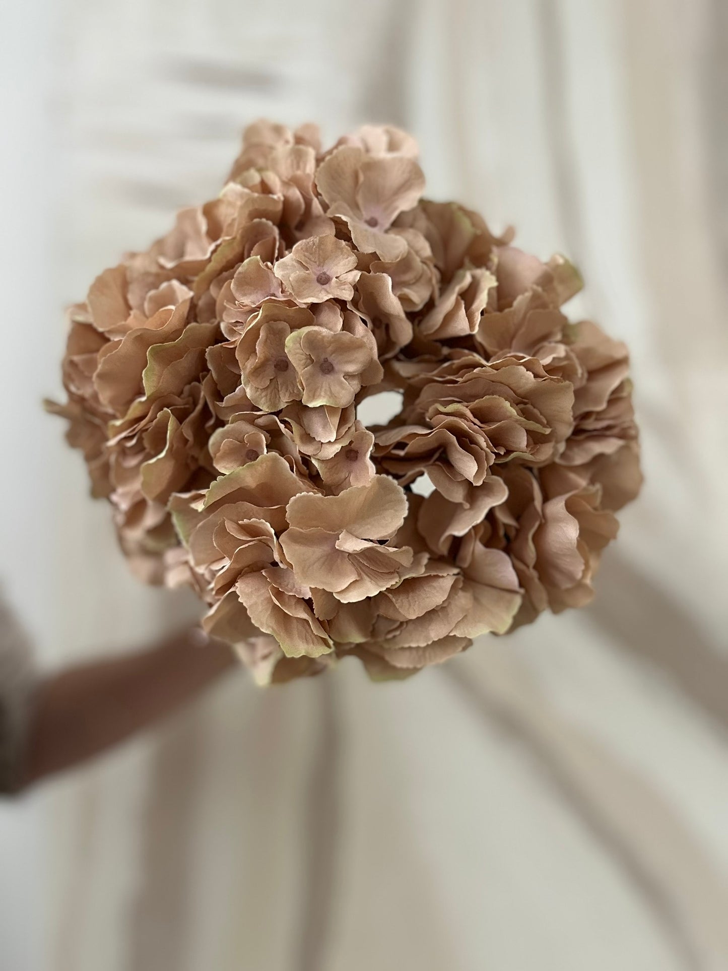 Signature Chocolate Coffee Brown Faux Hydrangea Stem