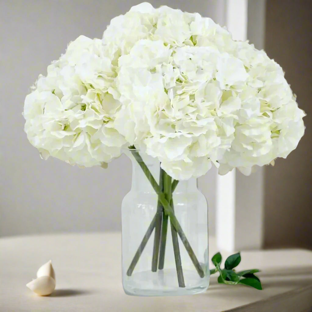 Signature White Faux Hydrangea Arrangement