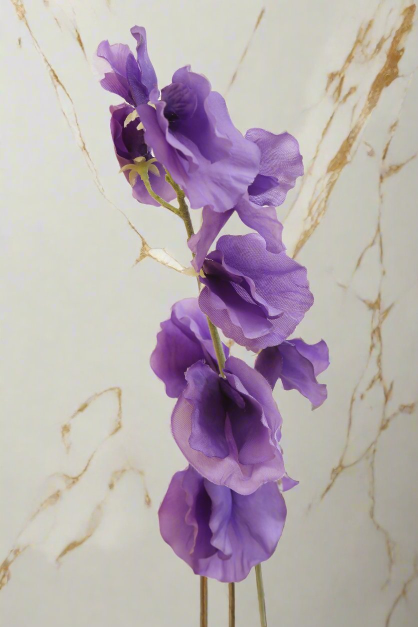 Pretty silk purple sweet peas
