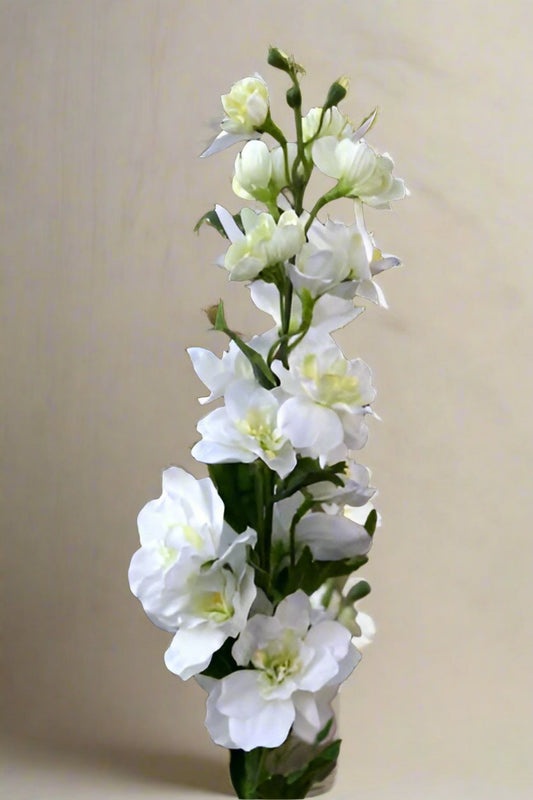 Faux Elegant White Delphinium Stem