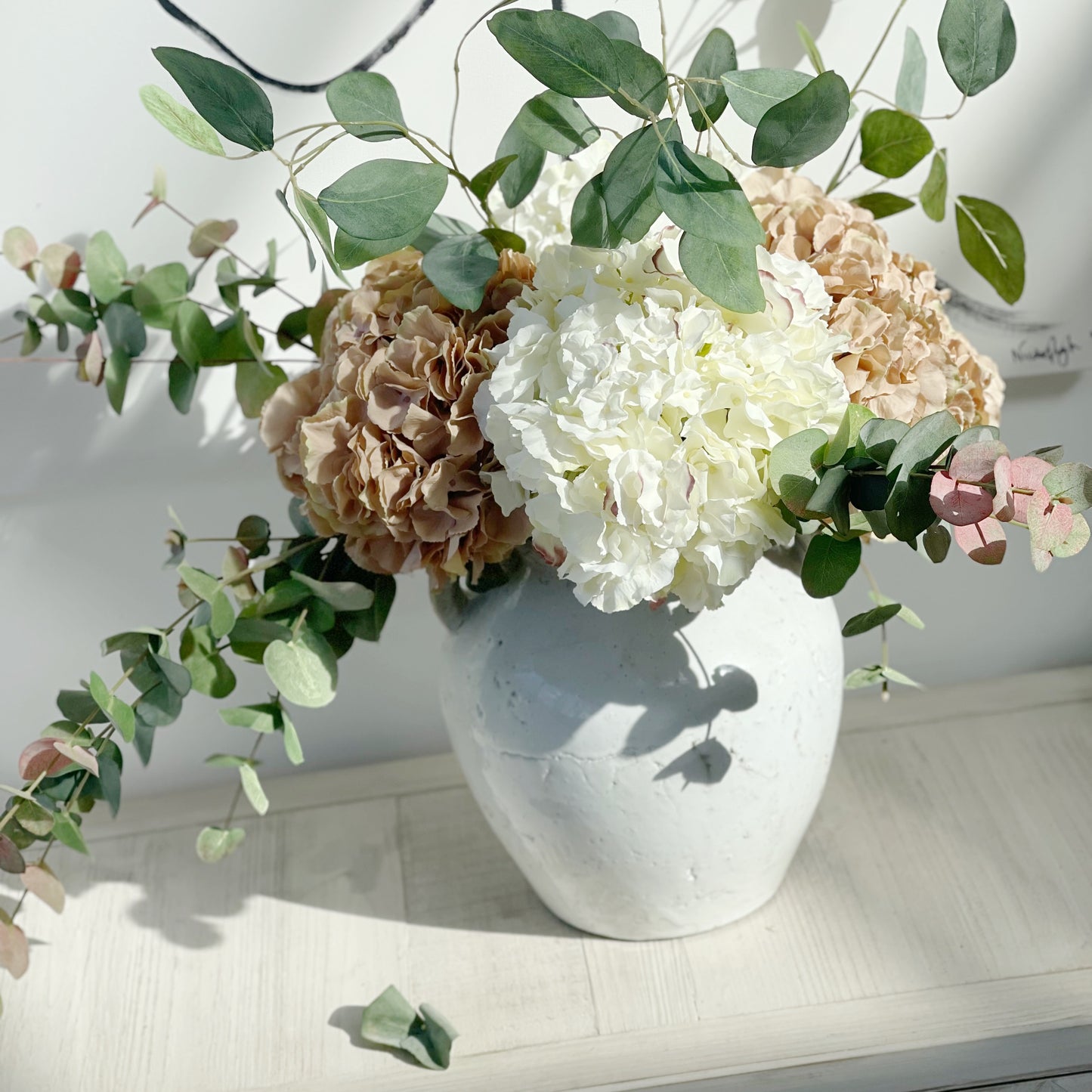 Signature White Hydrangea Faux Flower Stem