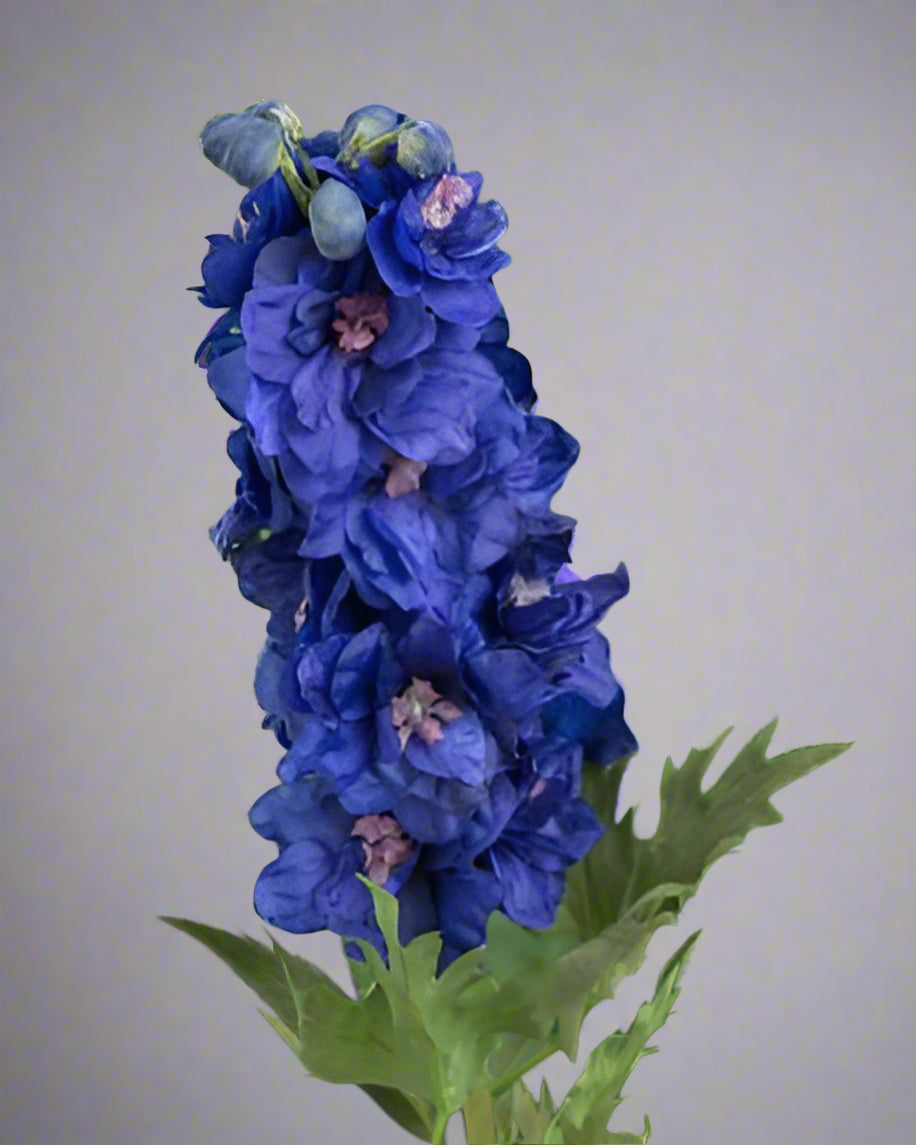 Faux Deep Blue Double Delphinium Stem