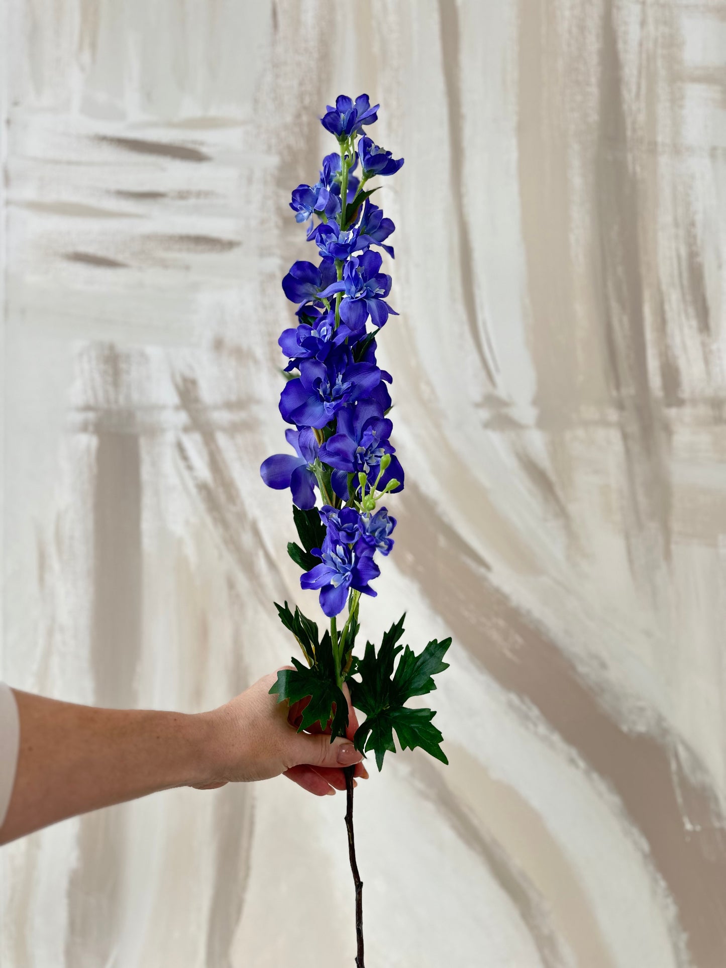 Faux Deep Blue Delphinium Stem