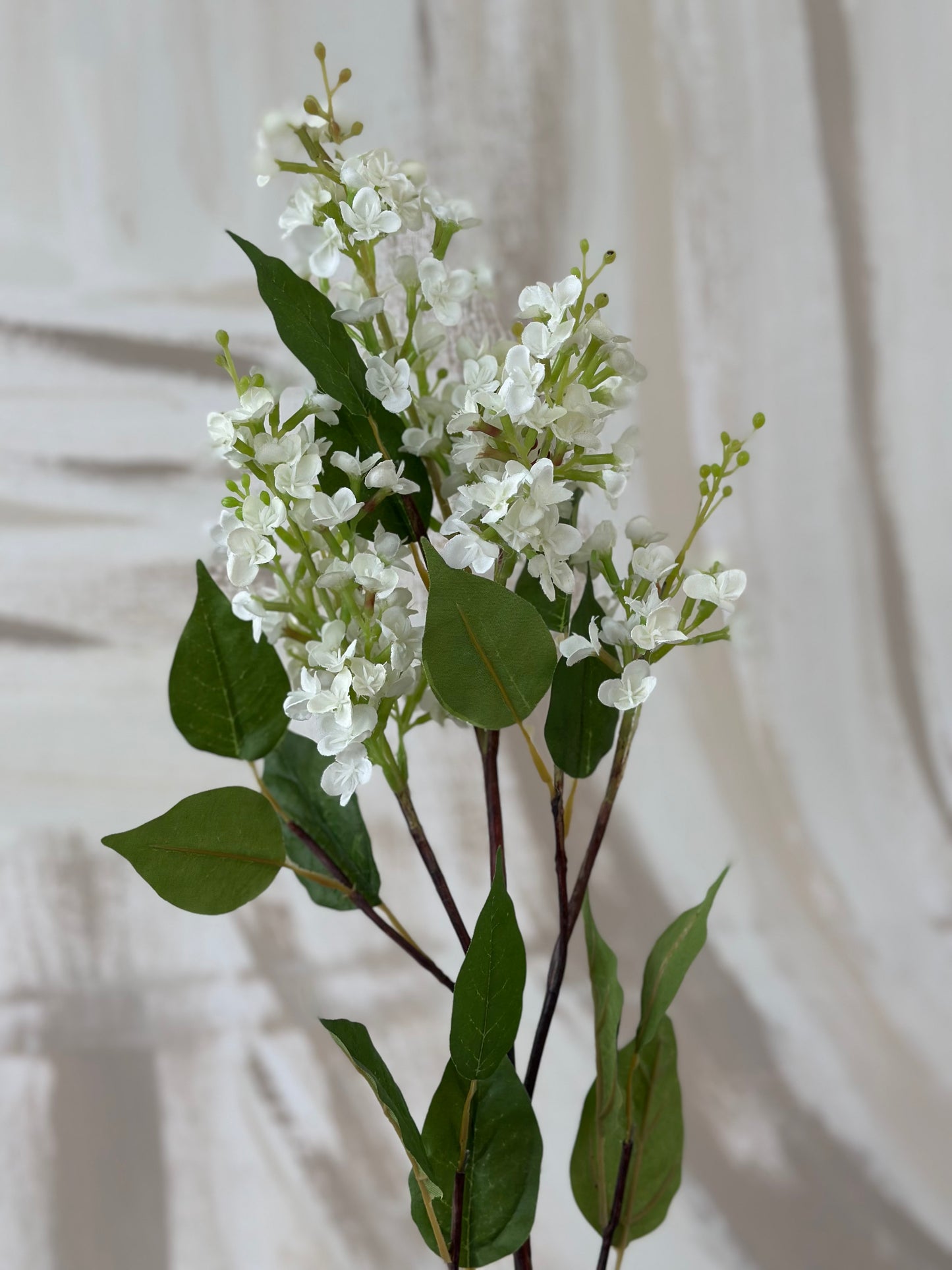 Faux White Lilac Long Stem