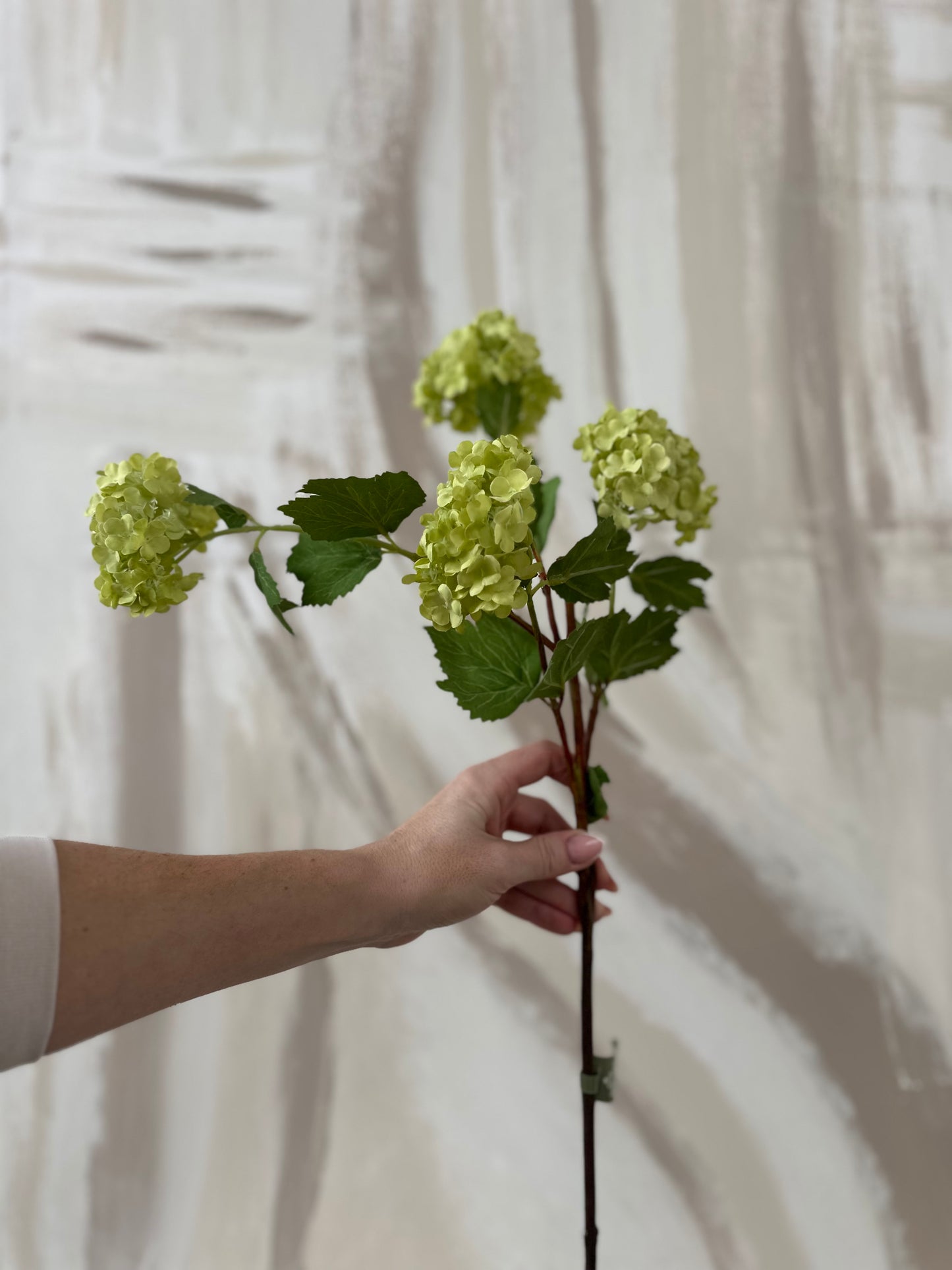 Elegant Pale Green Faux Viburnum Stem