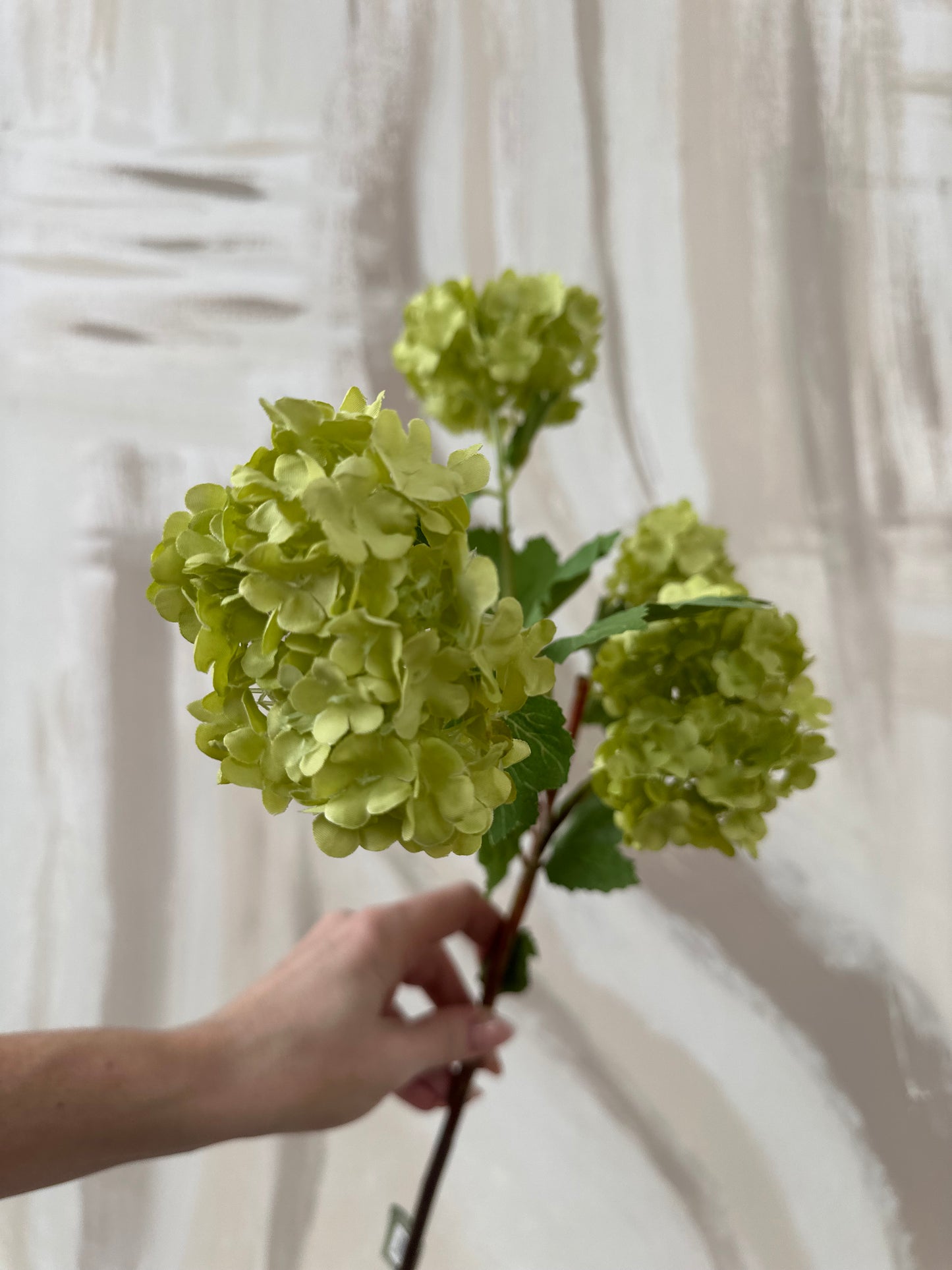 Elegant Pale Green Faux Viburnum Stem