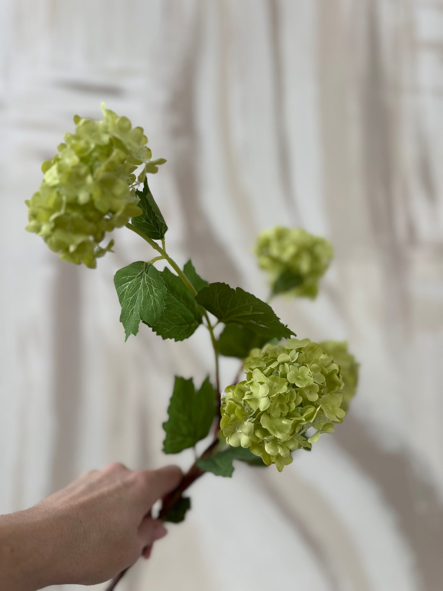 Elegant Pale Green Faux Viburnum Stem