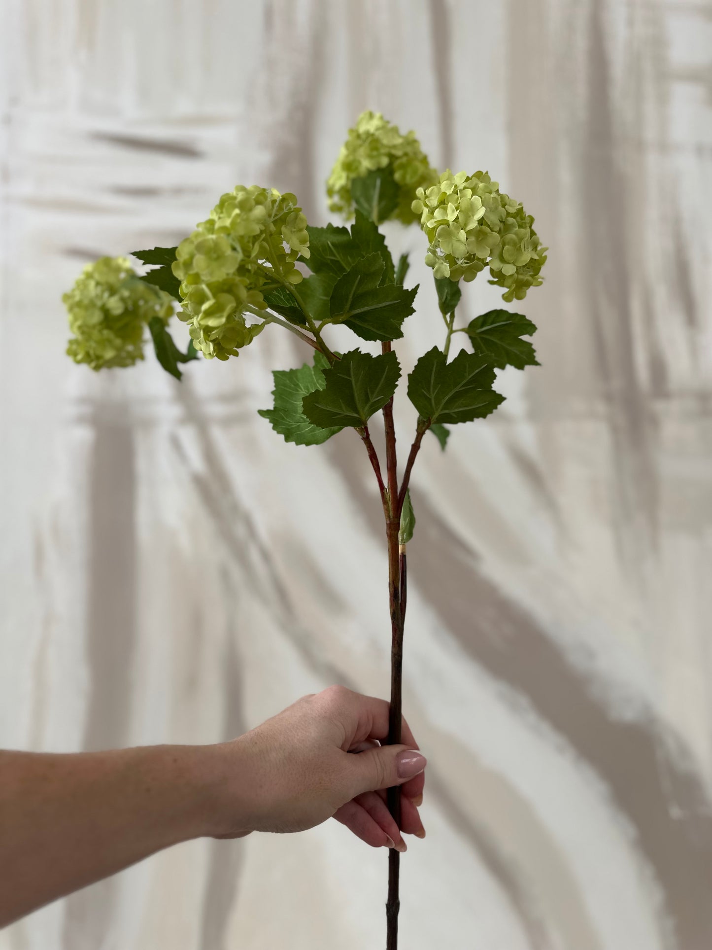 Elegant Pale Green Faux Viburnum Stem