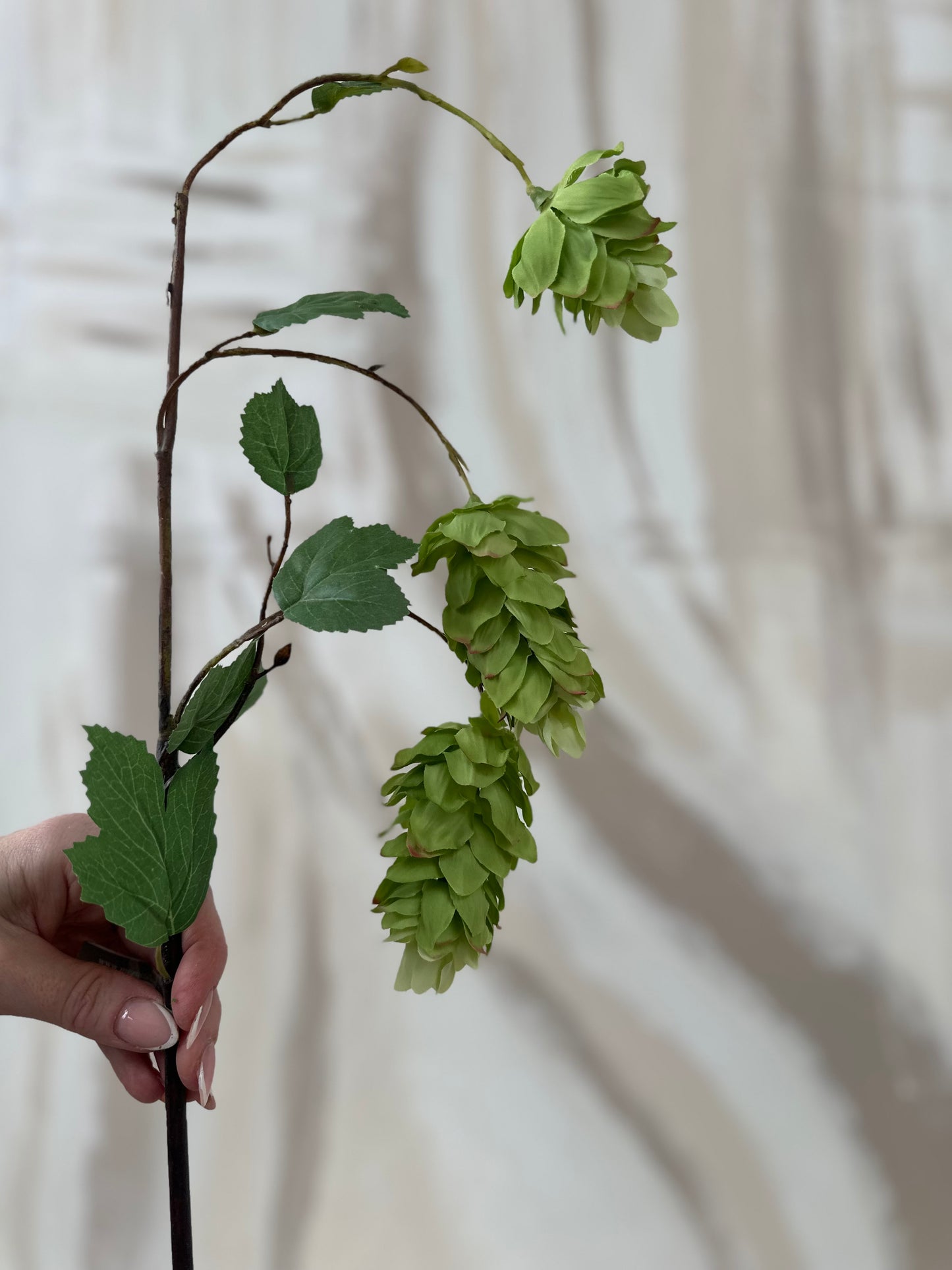 Faux Wilting Green Hops Stem