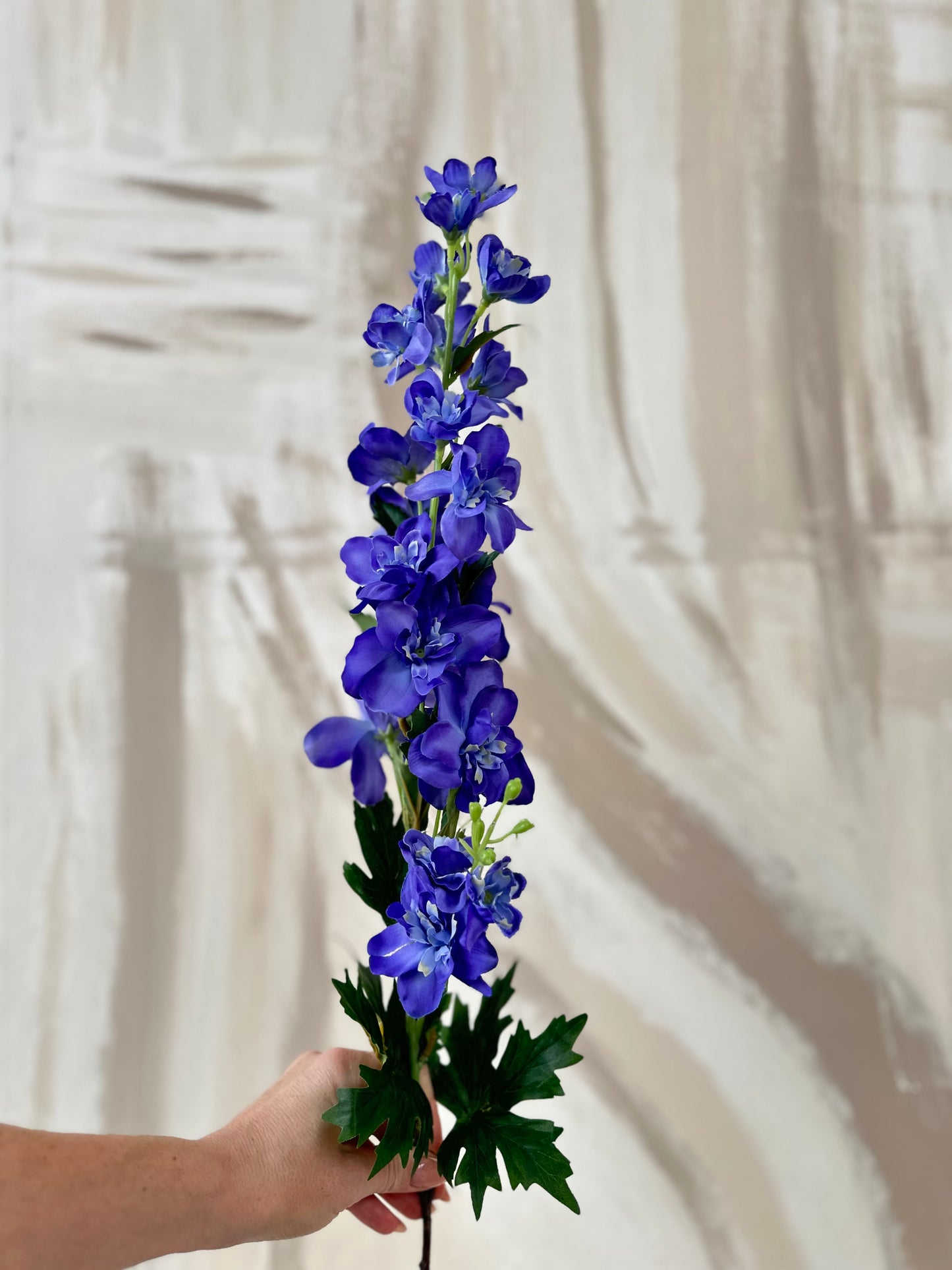 Faux Deep Blue Delphinium Stem