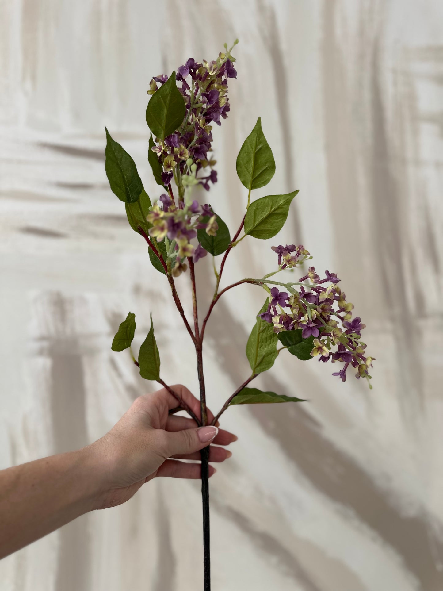 Faux Mauve Pale Green Lilac Stem