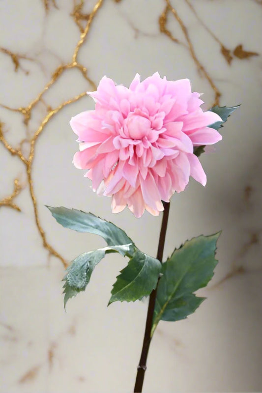 Faux Pale Pink Dahlia Stem