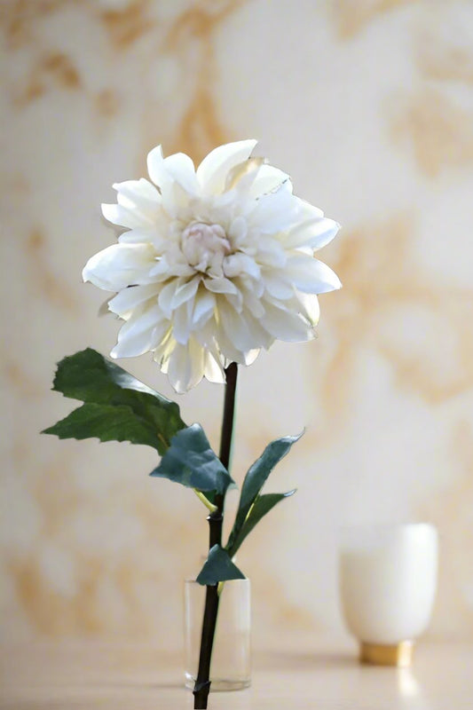 Faux Cream Dahlia Stem