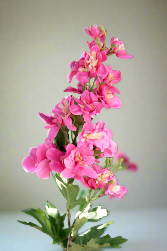 Faux Elegant Pink Delphiniums Stem