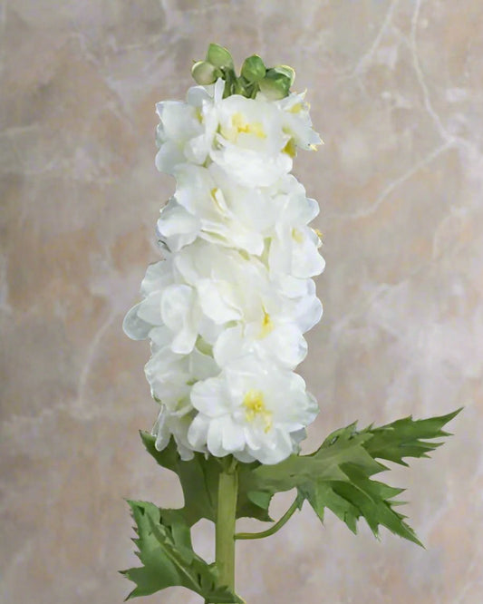 Faux White Double Delphiniums Stem