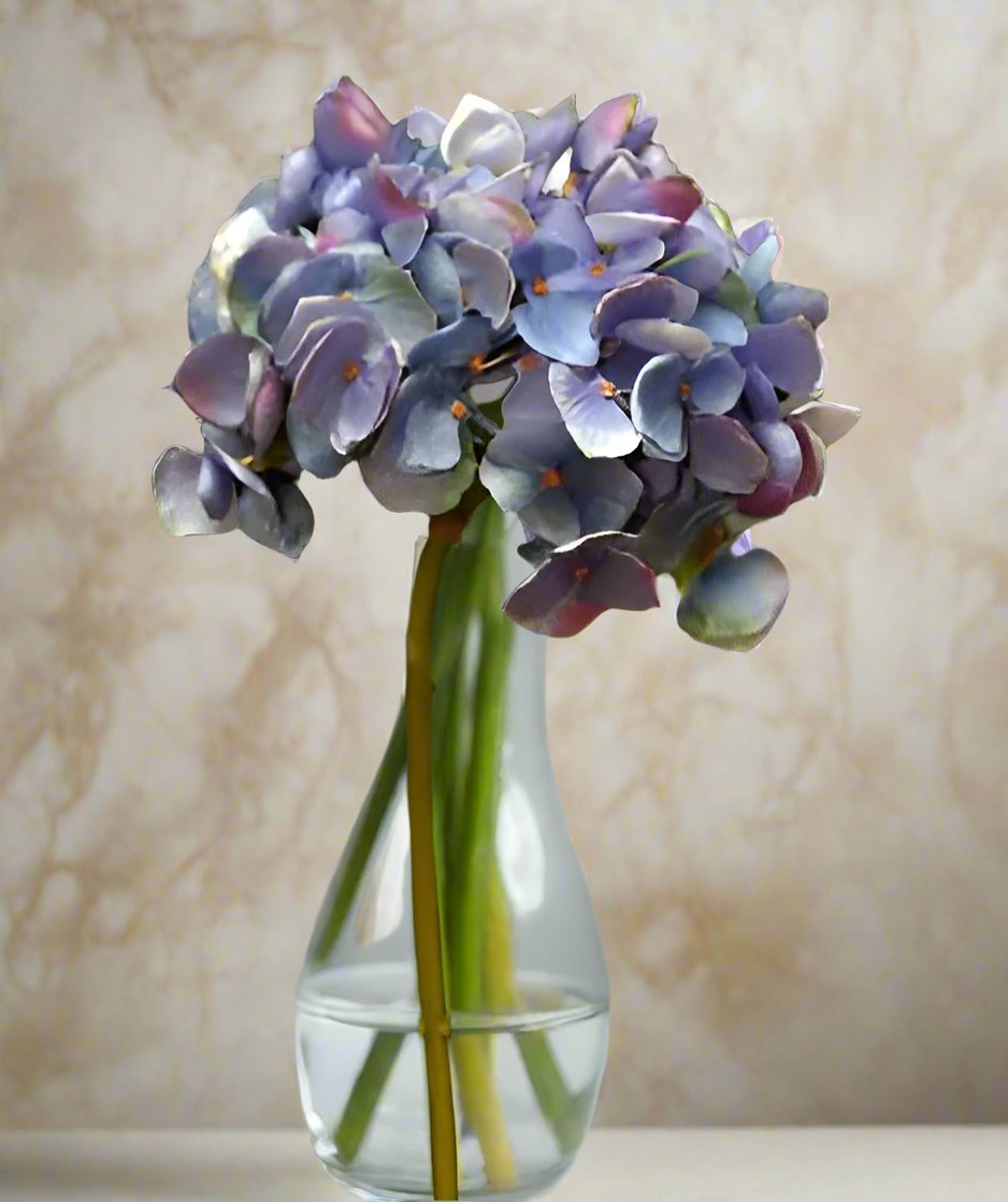 Signature Watercolour Purple Hydrangea Medium Stem