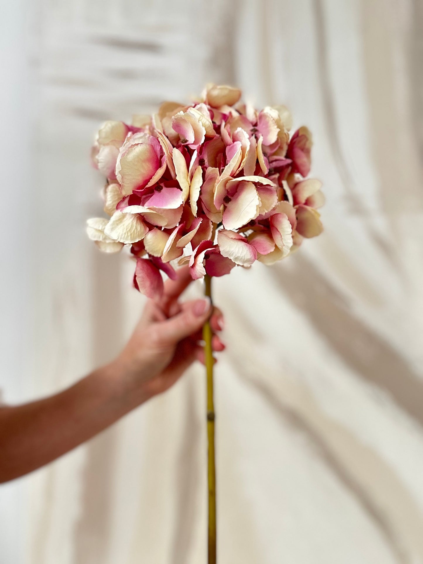 Mixed Pink Faux Hydrangea Medium Stem