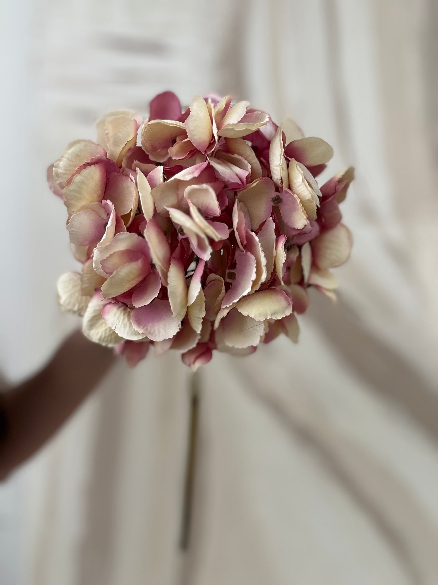 Mixed Pink Faux Hydrangea Medium Stem