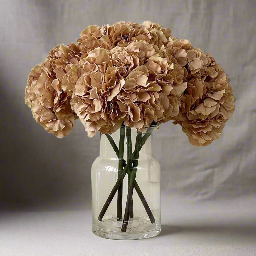 Signature Chocolate Coffee Faux Hydrangea Stem Arrangement