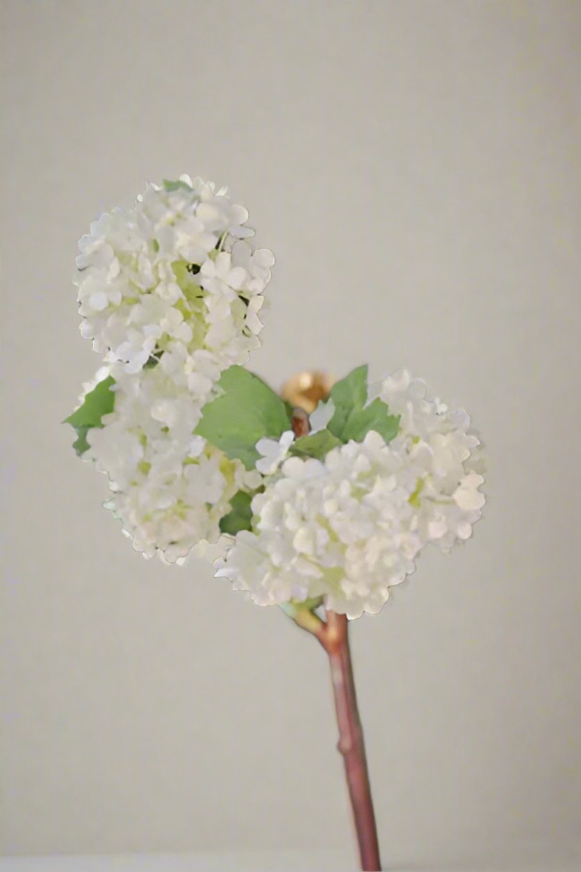 Elegant Pale Green White Faux Viburnum Stem