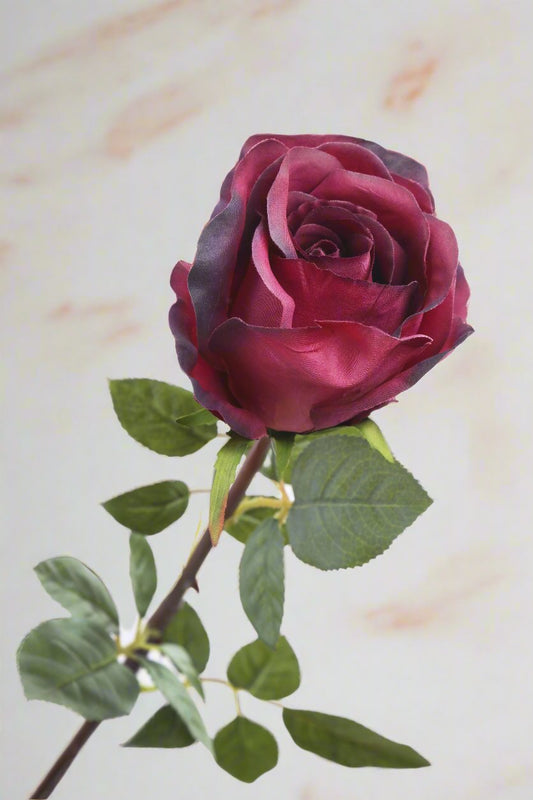 Gorgeous large dark red faux rose bud